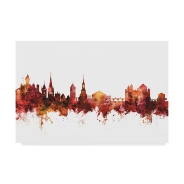 Michael Tompsett 'Schaffhausen Switzerland Skyline Red' Canvas Art, 12x19, Trademark Fine Art, Mfr#: MT02019-C1219GG